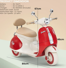 Load image into Gallery viewer, Vintage Vespa Electric Scooty with Light Music Age 1-3 years

