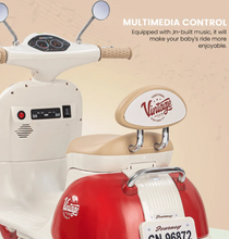 Load image into Gallery viewer, Vintage Vespa Electric Scooty with Light Music Age 1-3 years
