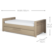 Load image into Gallery viewer, Convertible Cot Bed – Natural Oak Effect
