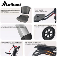 تحميل الصورة إلى عارض المعرض، Moficno Ultra Lightly Folding Manual Travel Wheelchair for Disabled and Elderly
