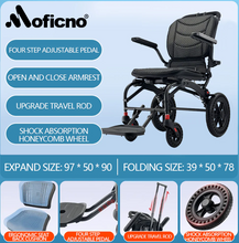 تحميل الصورة إلى عارض المعرض، Moficno Ultra Lightly Folding Manual Travel Wheelchair for Disabled and Elderly
