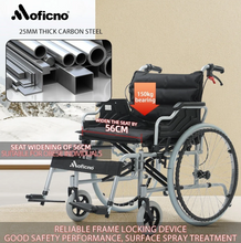 تحميل الصورة إلى عارض المعرض، Moficno 56CM Wide Foldable Lightweight Wheelchair
