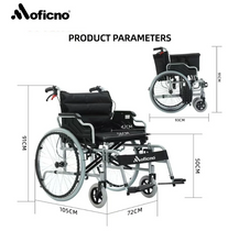 تحميل الصورة إلى عارض المعرض، Moficno 56CM Wide Foldable Lightweight Wheelchair
