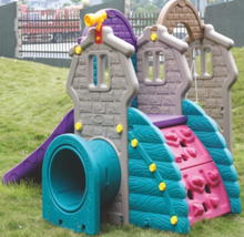 Load image into Gallery viewer, Tunnel Playhouse &amp; Rock Climber Wall – Kids Indoor &amp; Outdoor Adventure Playset
