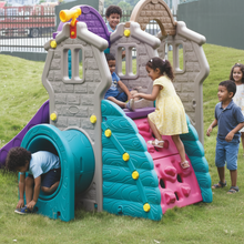 Load image into Gallery viewer, Tunnel Playhouse &amp; Rock Climber Wall – Kids Indoor &amp; Outdoor Adventure Playset
