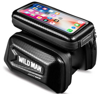 Load image into Gallery viewer, Wildman hard shell bicycle bag touch screen
