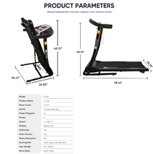 تحميل الصورة إلى عارض المعرض، JC Buckman V-Jog Treadmill | 1.0 HP Foldable Home Fitness with Incline
