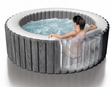 تحميل الصورة إلى عارض المعرض، Intex Pure SPA Bubble GreyWood Deluxe Set, 4 Seats Inflatable Hot Tub -196 cm x 71 cm
