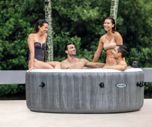 تحميل الصورة إلى عارض المعرض، Intex Pure SPA Bubble GreyWood Deluxe Set, 4 Seats Inflatable Hot Tub -196 cm x 71 cm
