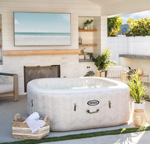 تحميل الصورة إلى عارض المعرض، Intex PureSpa Chevron Deluxe Square 4 Seater Inflatable Hot Tub, 140 Jets, 175 x 175 x 71 cm
