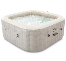 تحميل الصورة إلى عارض المعرض، Intex PureSpa Chevron Deluxe Square 4 Seater Inflatable Hot Tub, 140 Jets, 175 x 175 x 71 cm
