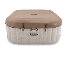 تحميل الصورة إلى عارض المعرض، Intex PureSpa Chevron Deluxe Square 4 Seater Inflatable Hot Tub, 140 Jets, 175 x 175 x 71 cm
