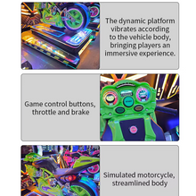 Load image into Gallery viewer, Coin Operated Arcade Riding Moto Simulator Machine for Game Centers 2 Players Metal &amp; Plastic
