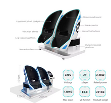Load image into Gallery viewer, 9D VR Chair Cinema 2 Seats Virtual Reality Games VR Theme Park Rides 9D Cinema VR Egg Cinema
