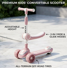 تحميل الصورة إلى عارض المعرض، Kids’ Adventure Manual Scooter 2-in-1 Age 2-12 Years
