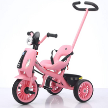 Load image into Gallery viewer, Kids tricycle stroller Push car , rubber wheels Baby Stroller Bike for kids with music and light  Age 18 months -5years
