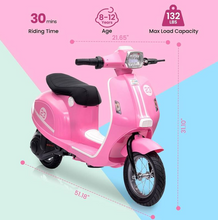تحميل الصورة إلى عارض المعرض، Kids Rideon 24V Vespa Bike XXL Electric Scooty 350W Age 5-10
