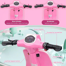 تحميل الصورة إلى عارض المعرض، Kids Rideon 24V Vespa Bike XXL Electric Scooty 350W Age 5-10
