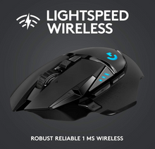 Load image into Gallery viewer, Logitech G502 LIGHTSPEED Wireless Gaming Mouse with HERO Sensor and Tunable Weights - Black
