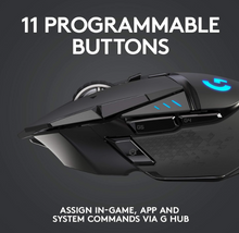 Load image into Gallery viewer, Logitech G502 LIGHTSPEED Wireless Gaming Mouse with HERO Sensor and Tunable Weights - Black
