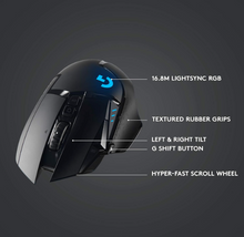 Load image into Gallery viewer, Logitech G502 LIGHTSPEED Wireless Gaming Mouse with HERO Sensor and Tunable Weights - Black

