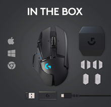 Load image into Gallery viewer, Logitech G502 LIGHTSPEED Wireless Gaming Mouse with HERO Sensor and Tunable Weights - Black
