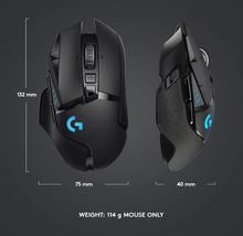 Load image into Gallery viewer, Logitech G502 LIGHTSPEED Wireless Gaming Mouse with HERO Sensor and Tunable Weights - Black
