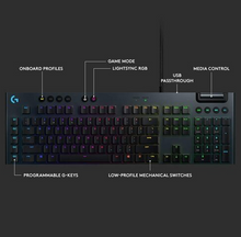 تحميل الصورة إلى عارض المعرض، Logitech G815 LIGHTSYNC RGB Mechanical Tactile Gaming Keyboard - Black
