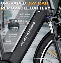 تحميل الصورة إلى عارض المعرض، 2025 New Windhorse F2 Urban Commuter E Bike 36V 13Ah 350W
