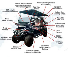 Load image into Gallery viewer, Luxury 6-seater Electric Off-road Golf Cart with Car play Function
