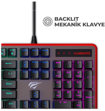 Load image into Gallery viewer, Havit KB870L GAMENOTE Mechanical Gaming Keyboard – Black/Red
