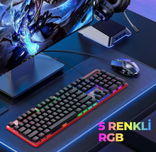 Load image into Gallery viewer, Havit KB870L GAMENOTE Mechanical Gaming Keyboard – Black/Red
