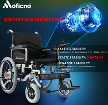 Load image into Gallery viewer, MOFICNO Electric Wheelchair Heavy Duty Foldable Electric Wheelchair With wide seat
