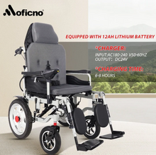 Load image into Gallery viewer, MOFICNO Foldable, Lightweight Electric Wheel chair for Elderly and Disabled, Intelligent Adjustment and Full-Lying Capability-DDLY02
