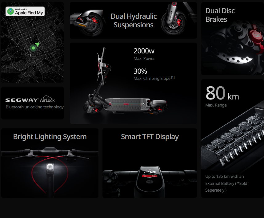 Ninebot -Ninebot kickscooter Max G3 Electric scooter  Black