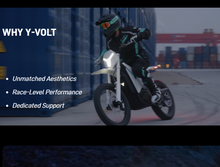 Load image into Gallery viewer, Y-VOLT Surge V Electric Dirt Bike – 35 kW Peak, 97.2V 45Ah

