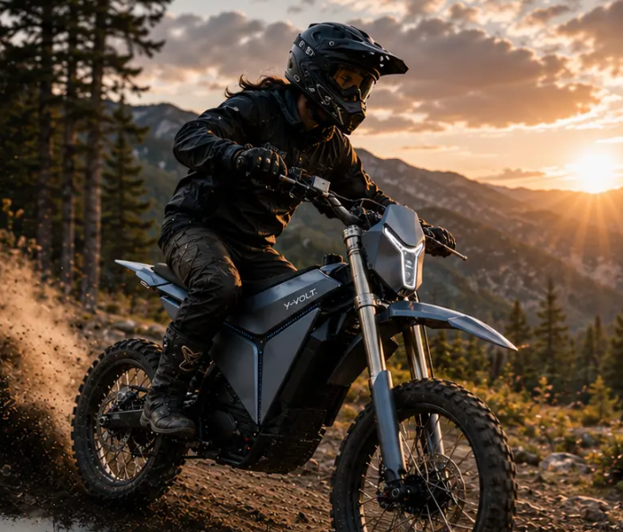 Y-VOLT Surge V Electric Dirt Bike – 35 kW Peak, 97.2V 45Ah