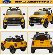 تحميل الصورة إلى عارض المعرض، Junior Ford Ranger Electric Ride on Car with music parent remote control – Yellow 3-6 Years
