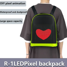 Load image into Gallery viewer, LED display backpack R1 motorcycle backpack with customizable programmable smart light-up digital display
