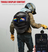 تحميل الصورة إلى عارض المعرض، Iron Man Crown LED Display Smart Backpack – Ultimate Rider Visibility &amp; Style
