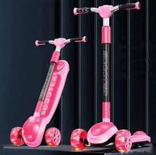 Load image into Gallery viewer, Kids Girls  3-Wheel Glow Manual Scooter Age 3-10
