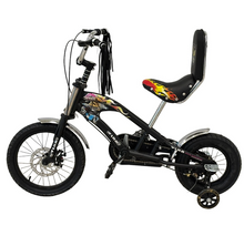 تحميل الصورة إلى عارض المعرض، Stylish 14-Inch Kids Folding Harley Bicycle – Red &amp; Black Age 4-8 Years
