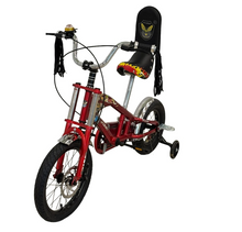 تحميل الصورة إلى عارض المعرض، Stylish 14-Inch Kids Folding Harley Bicycle – Red &amp; Black Age 4-8 Years
