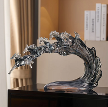 تحميل الصورة إلى عارض المعرض، Gold Horse Statue – Handmade Resin Home Décor
