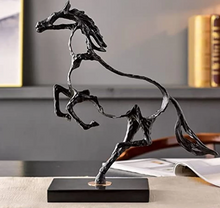 تحميل الصورة إلى عارض المعرض، Metal Modern Handmade Resin Horse Statue for Home Wall Shelf Living Room Decoration

