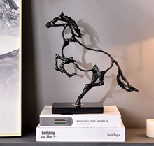 تحميل الصورة إلى عارض المعرض، Metal Modern Handmade Resin Horse Statue for Home Wall Shelf Living Room Decoration
