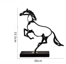 تحميل الصورة إلى عارض المعرض، Metal Modern Handmade Resin Horse Statue for Home Wall Shelf Living Room Decoration
