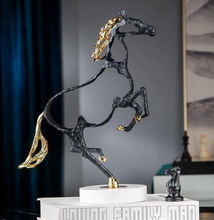 تحميل الصورة إلى عارض المعرض، Metal Modern Handmade Resin Horse Statue for Home Wall Shelf Living Room Decoration
