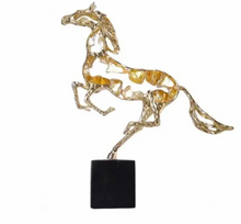 تحميل الصورة إلى عارض المعرض، Metal Modern Handmade Resin Horse Statue for Home Wall Shelf Living Room Decoration
