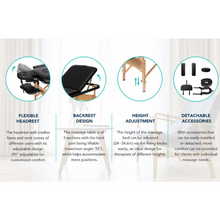 Load image into Gallery viewer, Portable Massage Table with Adjustable Folding Bed and Headrest
